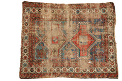 3.5x4.5 Antique Caucasian Square Rug // ONH Item 8346