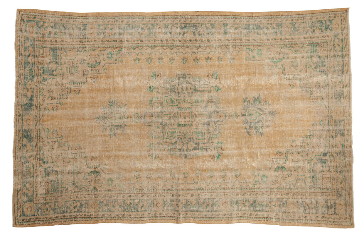 6x9.5 Vintage Distressed Oushak Carpet // ONH Item 8370
