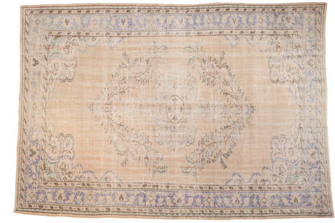 6.5x9 Vintage Distressed Oushak Carpet // ONH Item 8377