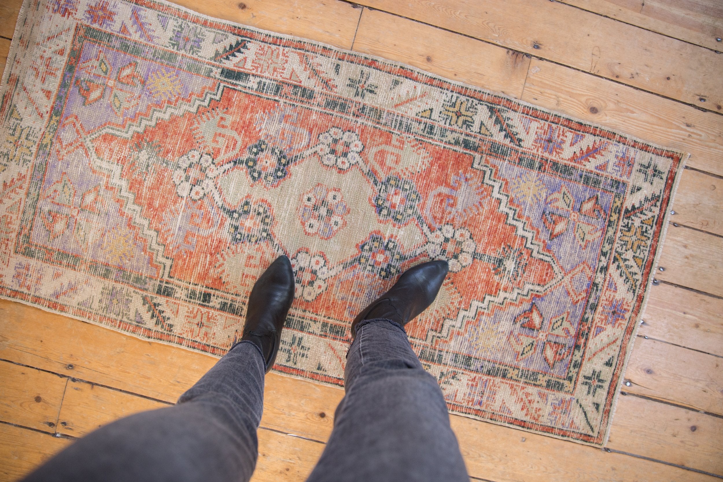 2.5x5 Vintage Distressed Oushak Rug Runner // ONH Item 8378 Image 1