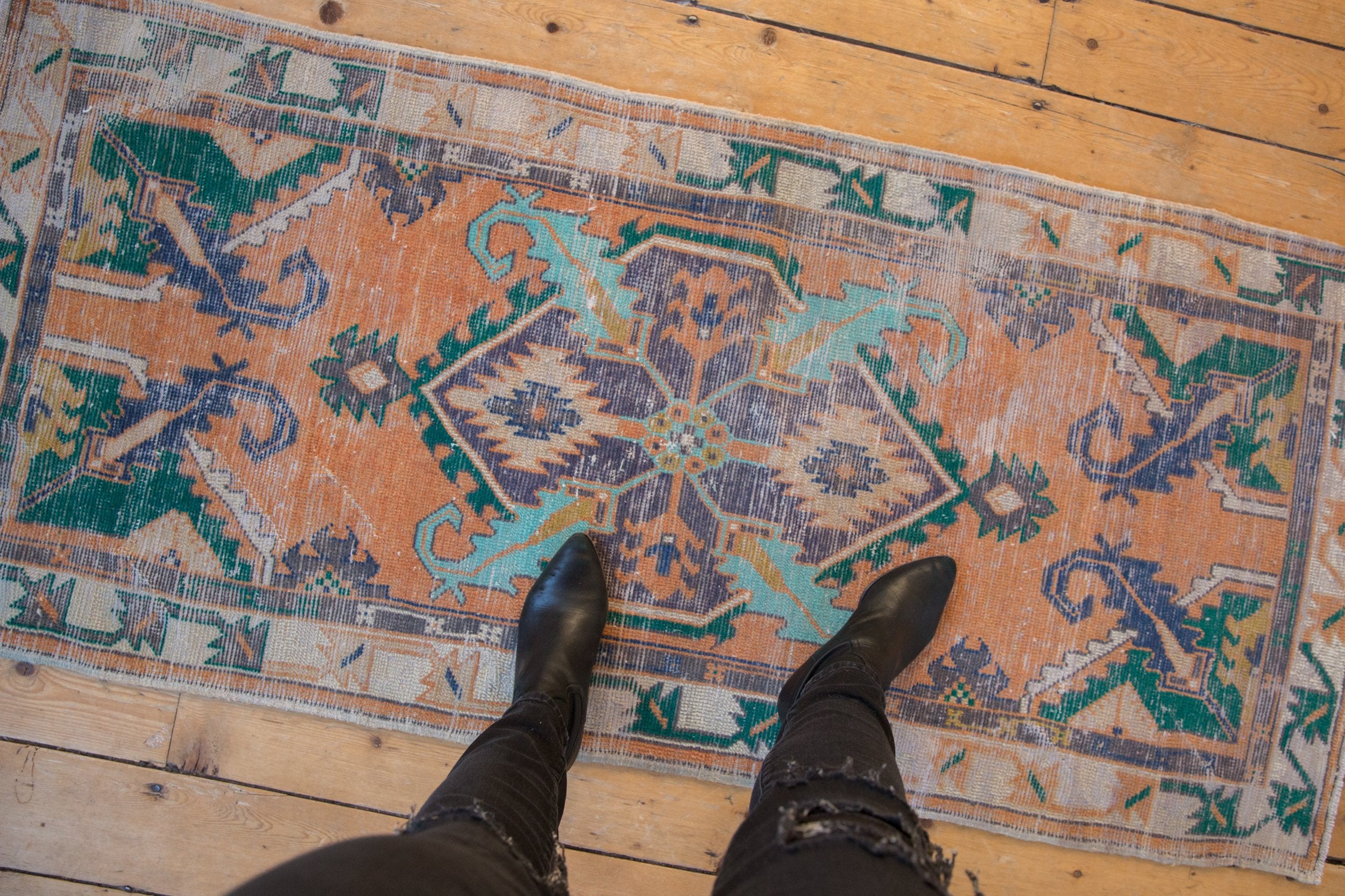 2.5x5.5 Vintage Distressed Oushak Rug Runner // ONH Item 8387 Image 1