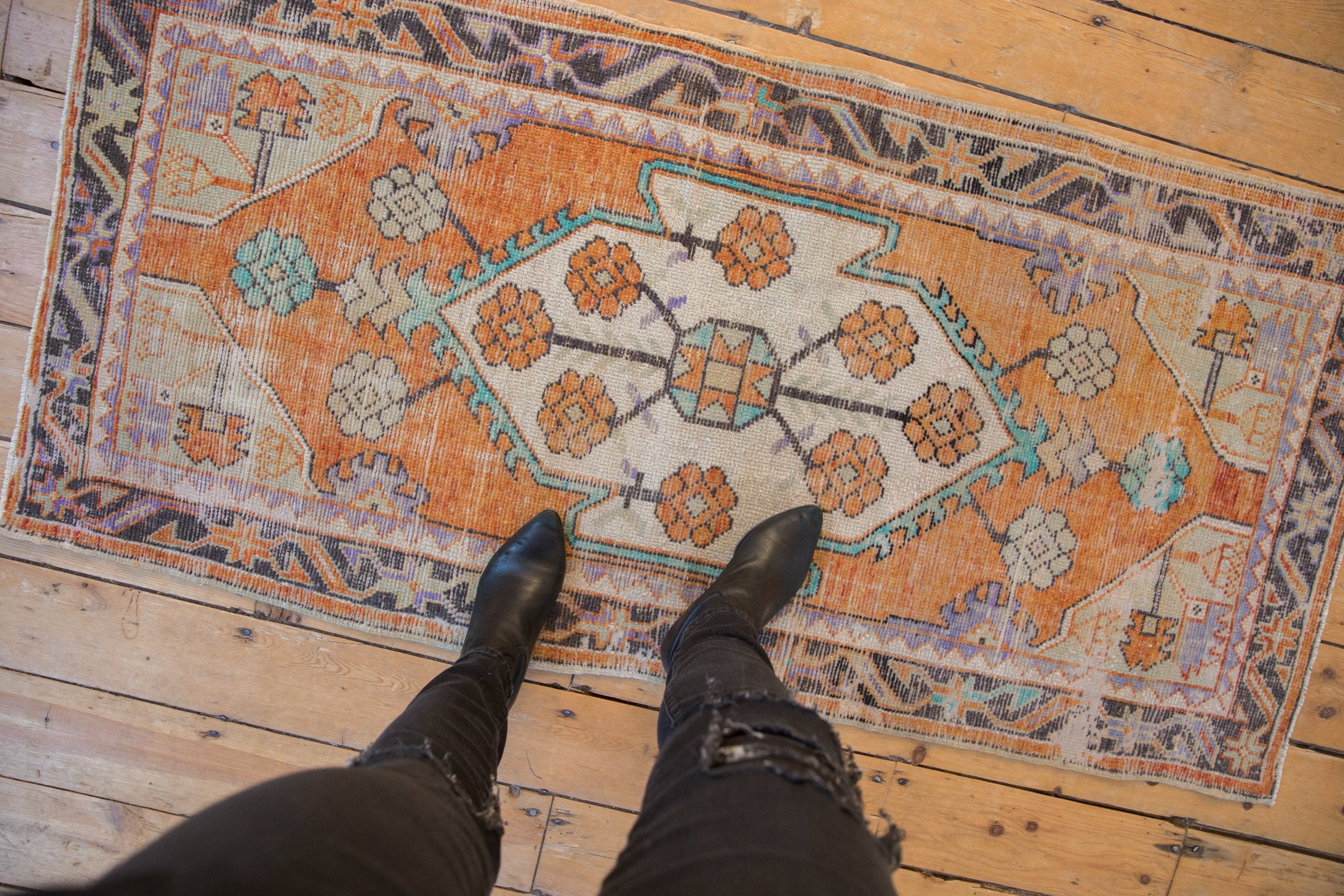 2.5x5.5 Vintage Distressed Oushak Rug Runner // ONH Item 8389 Image 1