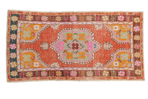 2.5x5 Vintage Distressed Oushak Rug Runner // ONH Item 8393