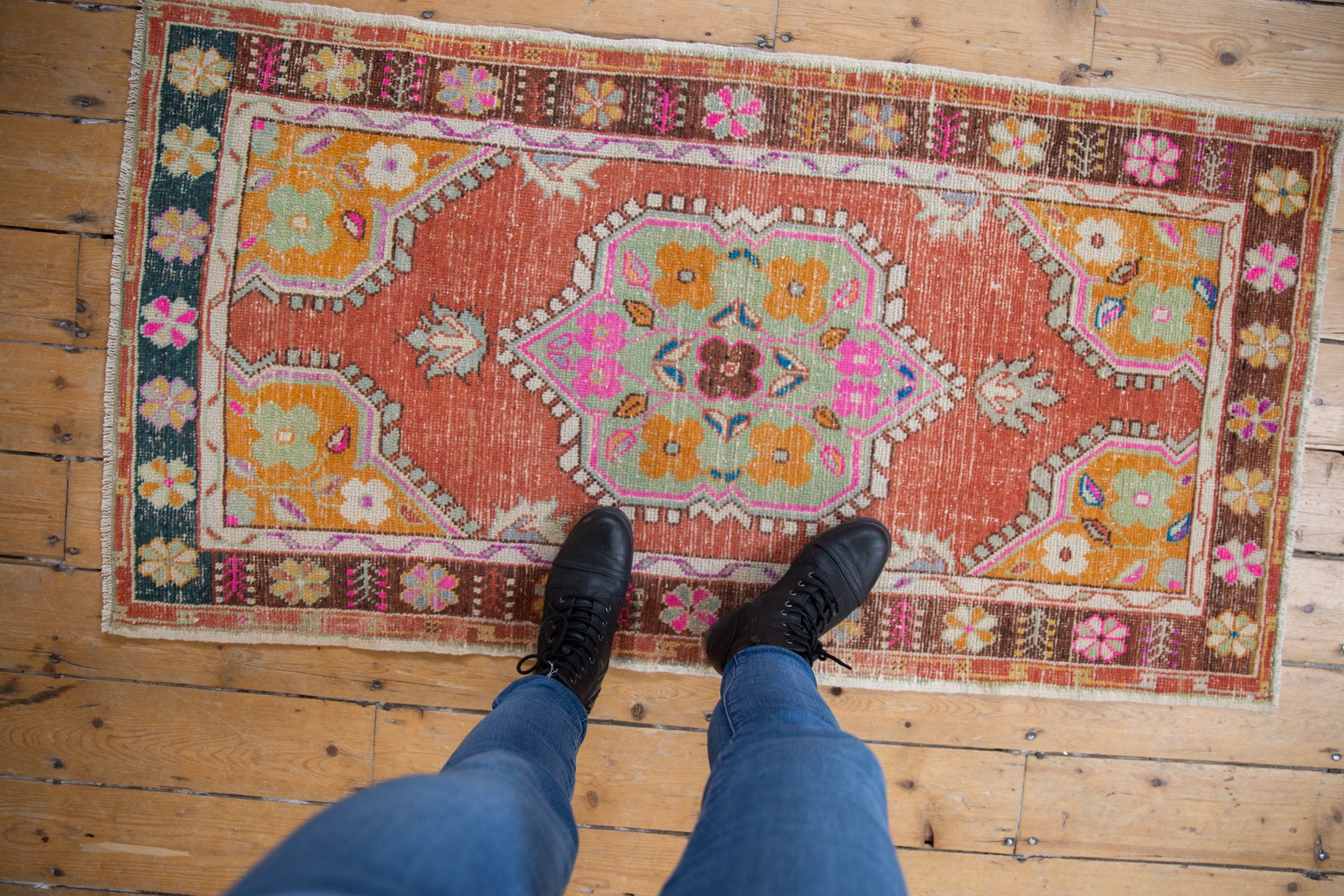 2.5x5 Vintage Distressed Oushak Rug Runner // ONH Item 8393 Image 1