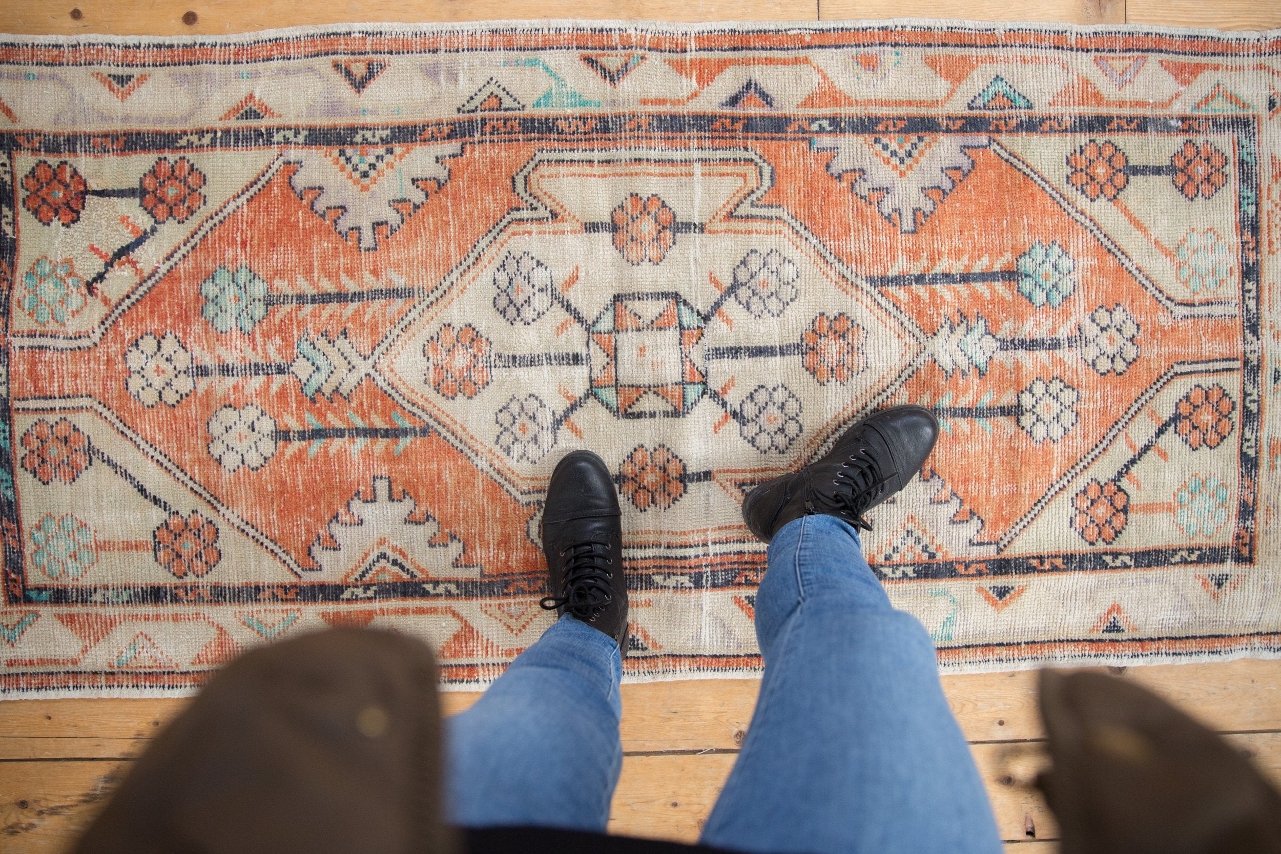 2.5x6 Vintage Distressed Oushak Rug Runner // ONH Item 8403 Image 1