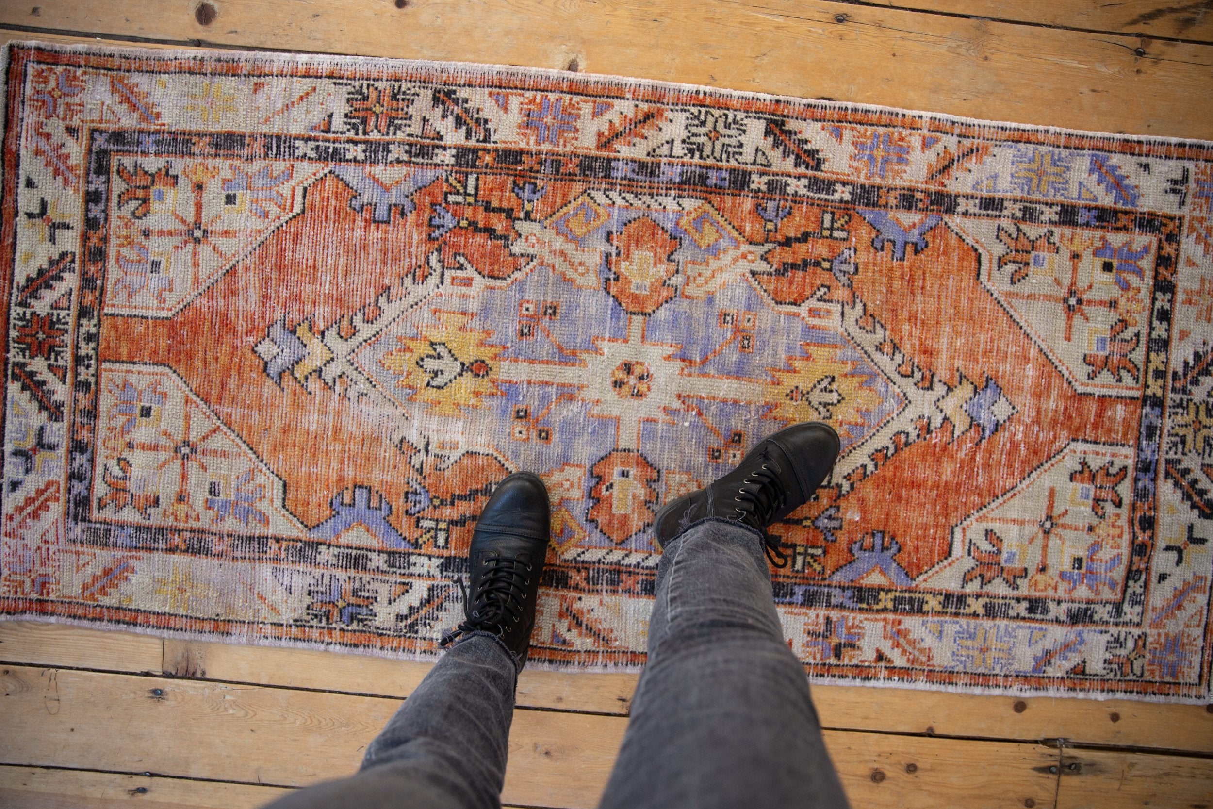 2.5x5.5 Vintage Distressed Oushak Rug Runner // ONH Item 8415 Image 1