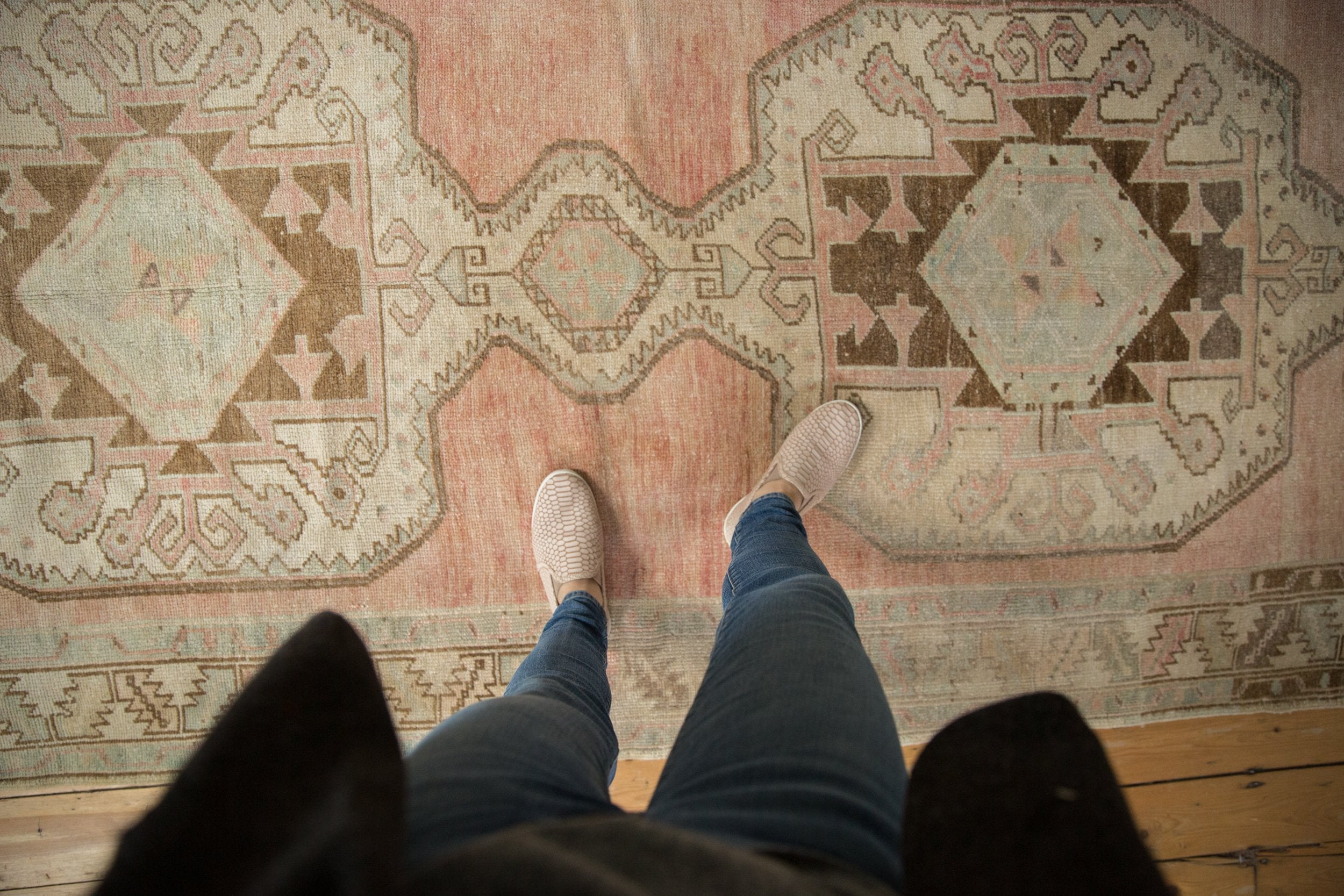 4.5x12 Vintage Distressed Oushak Rug Runner // ONH Item 8433 Image 1