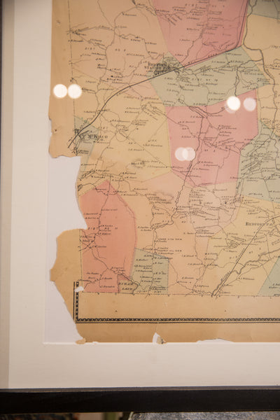 Framed Antique Bedford NY Map // ONH Item 8445 Image 5