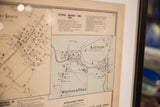 Late 19th century Katonah Business Directory text and map detail, within its black frame.