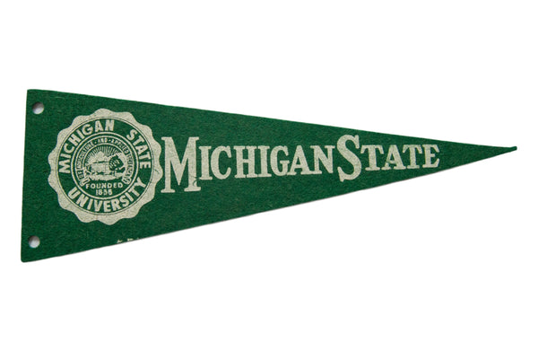 Vintage Michigan State University Felt Flag // ONH Item 8451