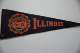 Orange University of Illinois seal detail on dark felt, featuring corner hanging holes.