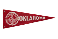 Vintage University of Oklahoma Felt Flag // ONH Item 8455