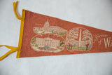 Vintage Washington DC felt banner, yellow border and U.S. Capitol graphic.
