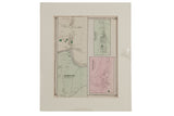 Antique 19th-century map of Asbury Franklin Township NJ with pastel green and pink sections in a cream mat.