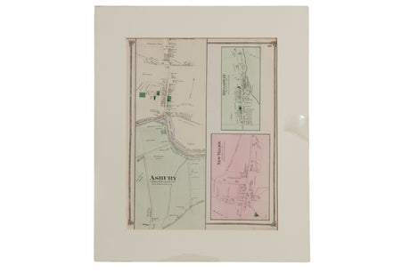 Antique Map Asbury Franklin Township NJ // ONH Item 8468