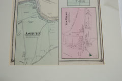 Antique Map Asbury Franklin Township NJ // ONH Item 8468 Image 1