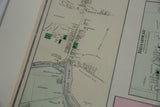 Cartographic details of Musconetcong Creek and Mill Pond on an antique Asbury NJ map.