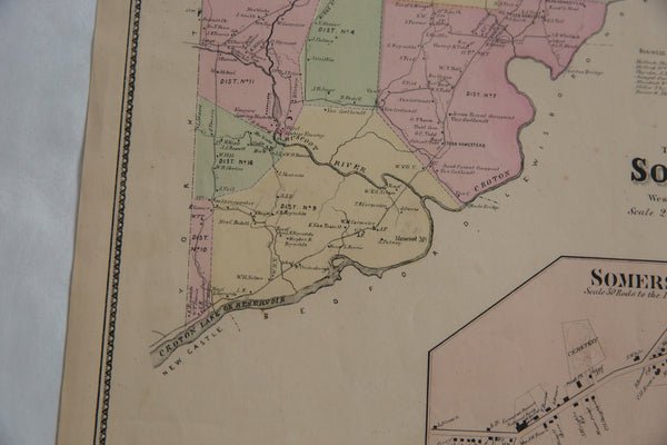 Antique Somers NY Map // ONH Item 8470 Image 2