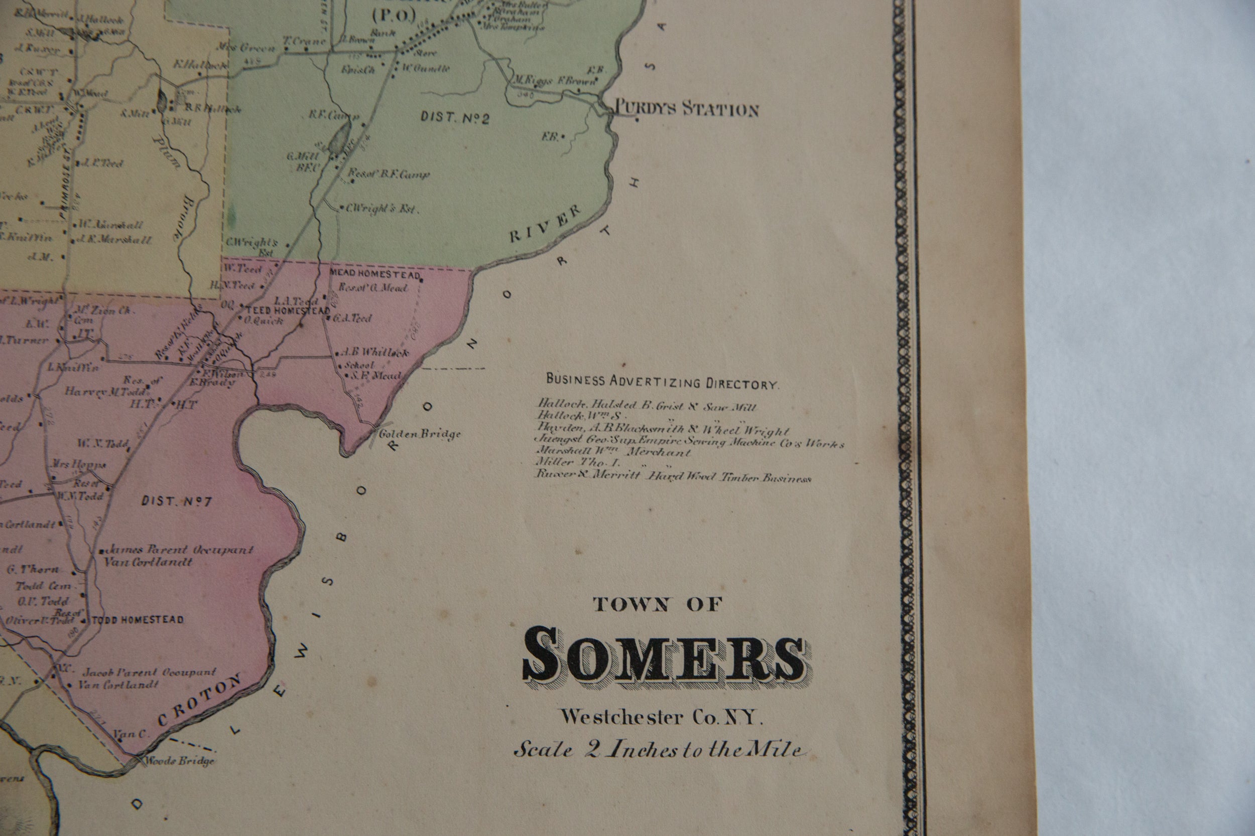 Antique Somers NY Map