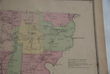 Detailed view of antique Somers, NY map, showing 19th century advertising directory and districts.