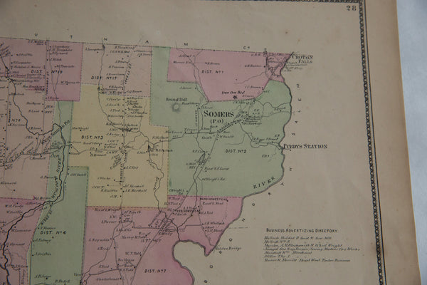 Antique Somers NY Map // ONH Item 8470 Image 4