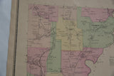Mid 19th-century antique Somers NY map, textured with signs of use and age.