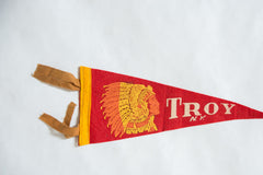 Vintage Troy NY Felt Flag // ONH Item 8481 Image 1