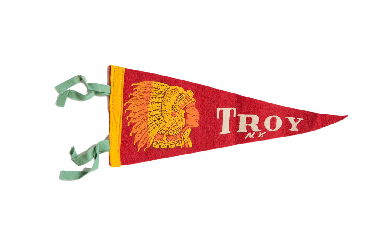 Vintage Troy NY Felt Flag // ONH Item 8483