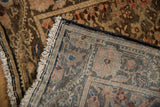 Intact original side cord selvage and hand-knotted back of a vintage Persian rug.