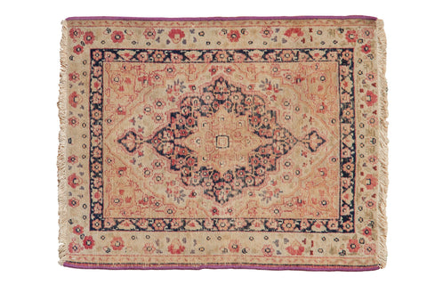 2x2.5 Antique Kerman Square Rug Mat // ONH Item 8490