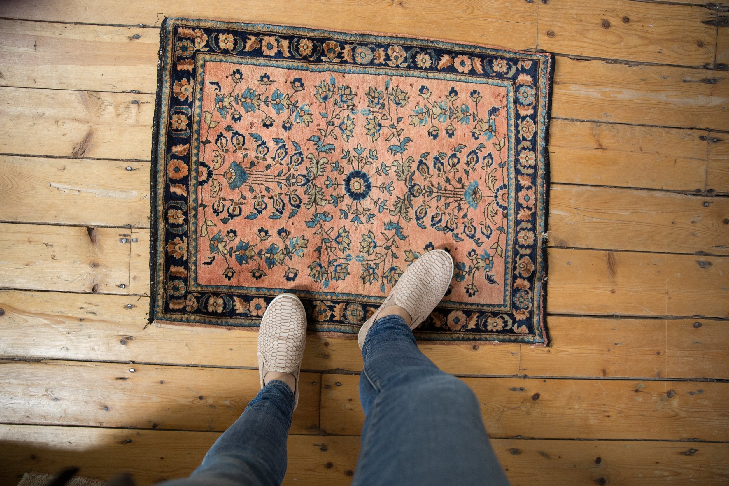 2x2.5 Vintage Fine Mohajeran Sarouk Square Rug Mat // ONH Item 8491 Image 1