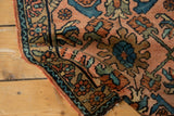 Persian Lilihan rug showing intact madder root side selvage and floral vinery.