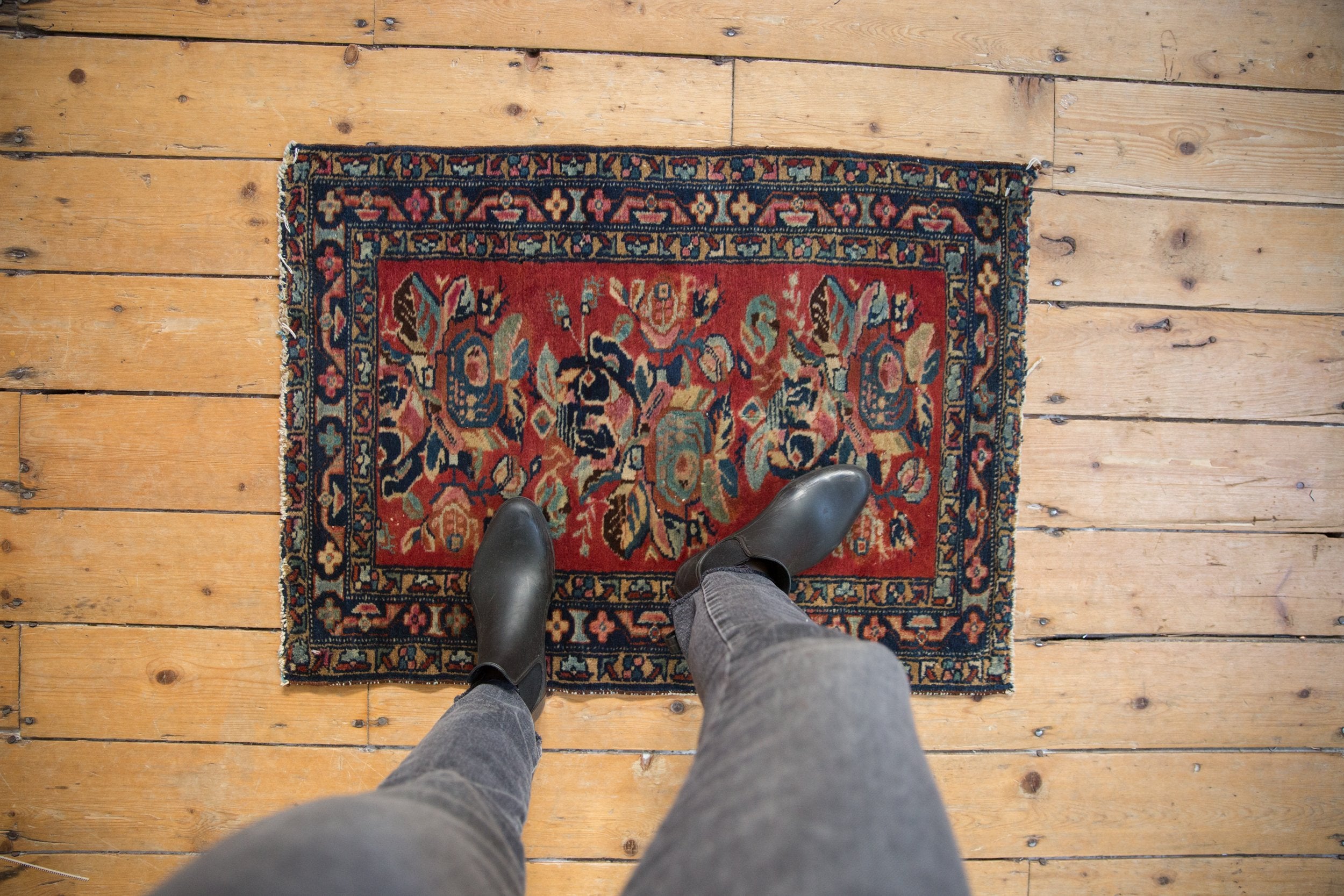 2x3 Vintage Hamadan Rug Mat // ONH Item 8510 Image 1