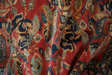 Richly colored Armenian Karabagh floral motifs and textured pile of a vintage Hamadan rug.