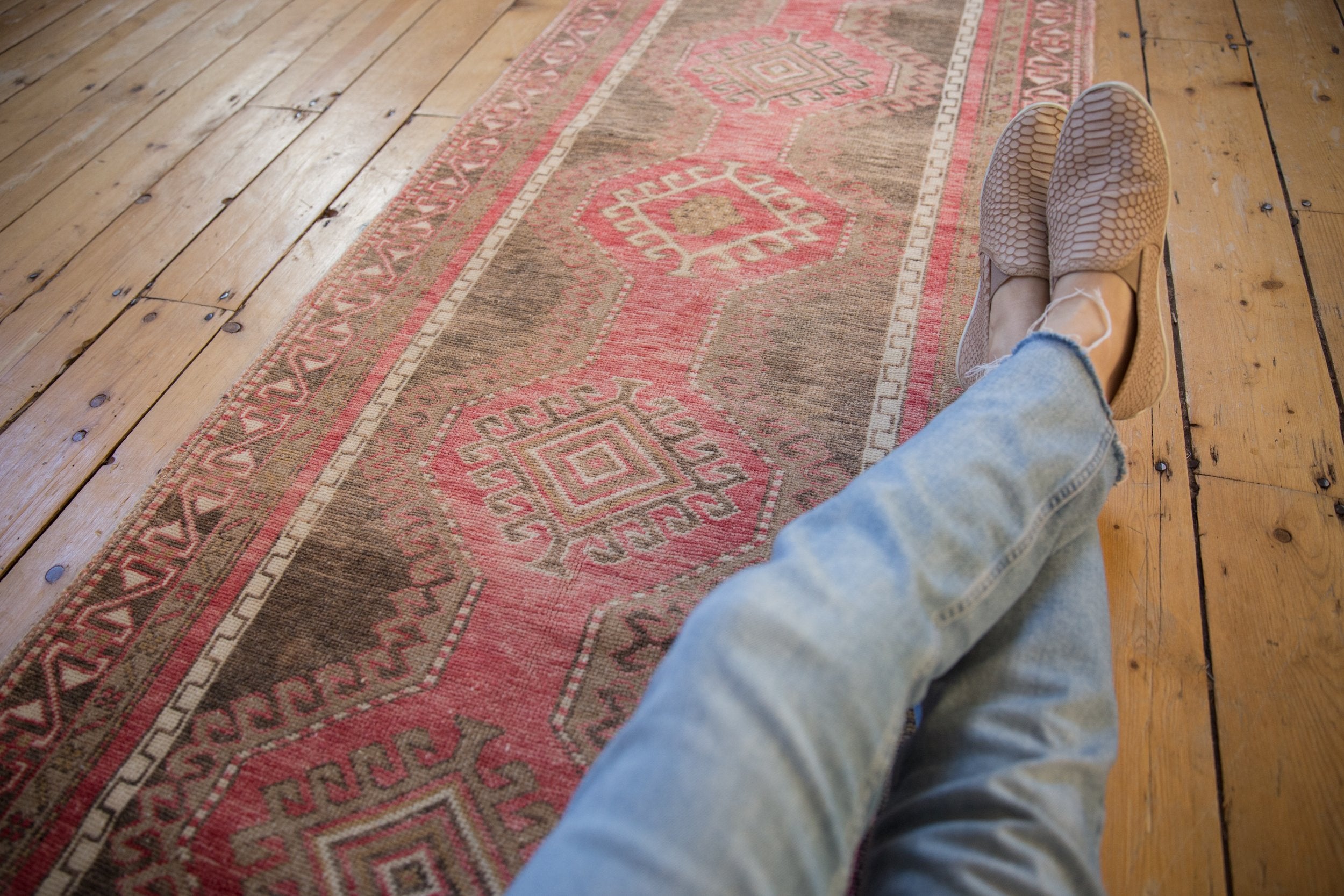 2.5x10 Vintage Distressed Oushak Rug Runner // ONH Item 8514 Image 1