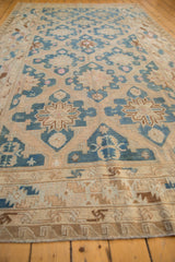 Border details of vintage Soumac carpet with reciprocating wave and serrated leaf motifs.