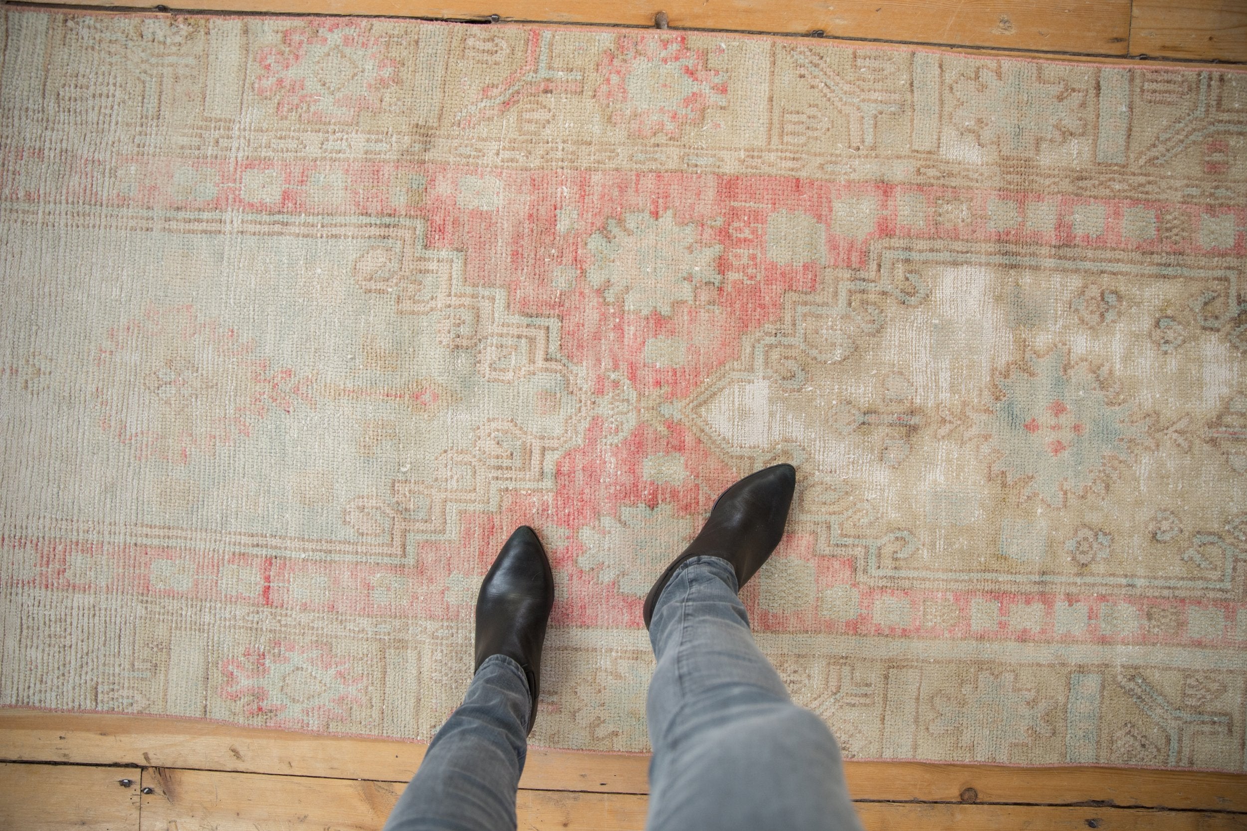 3x10 Vintage Distressed Fragment Oushak Rug Runner // ONH Item 8538 Image 1