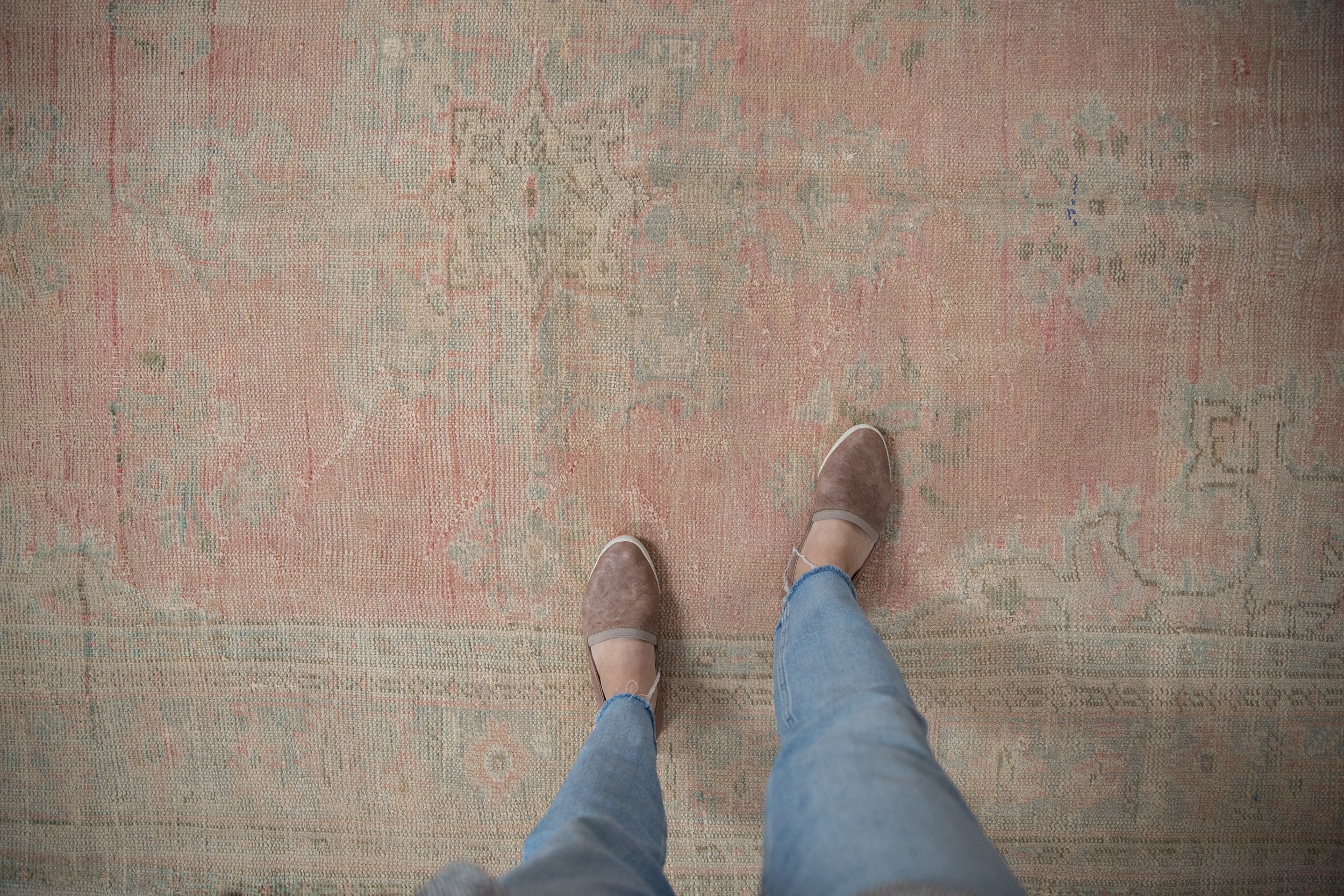 6x9.5 Vintage Distressed Oushak Carpet // ONH Item 8548 Image 1