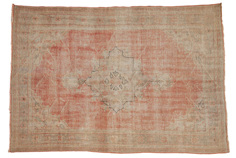 5.5x8.5 Vintage Distressed Oushak Carpet // ONH Item 8552