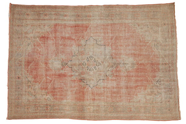 5.5x8.5 Vintage Distressed Oushak Carpet // ONH Item 8552