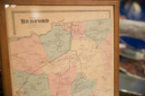 Antique 1860s Bedford NY map close-up, showing Katonah and land divisions in frame.
