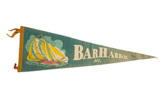 Vintage Bar Harbor Maine Felt Flag // ONH Item 8566