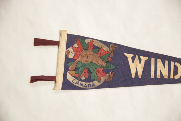 Vintage Windsor Canada Felt Flag // ONH Item 8573 Image 1