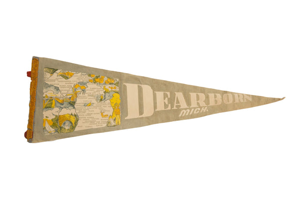 Vintage Dearborn Michigan Felt Flag // ONH Item 8575