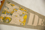 Vintage Dearborn Michigan felt banner: map imagery showing Native American, deer, and 