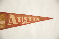 Vintage Austin Minnesota Felt Flag // ONH Item 8576 Image 2