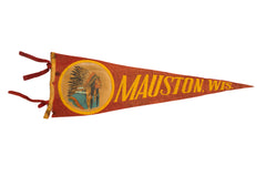 Vintage Mauston Wisconsin Felt Flag // ONH Item 8577