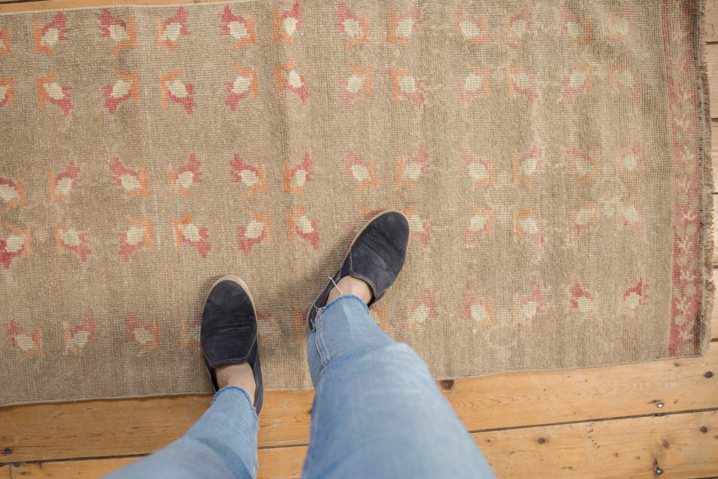 2.5x5.5 Vintage Distressed Fragment Oushak Rug Runner // ONH Item 8580 Image 1