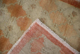 The hand-knotted foundation, secured edge, and worn pile of a vintage Turkish runner.