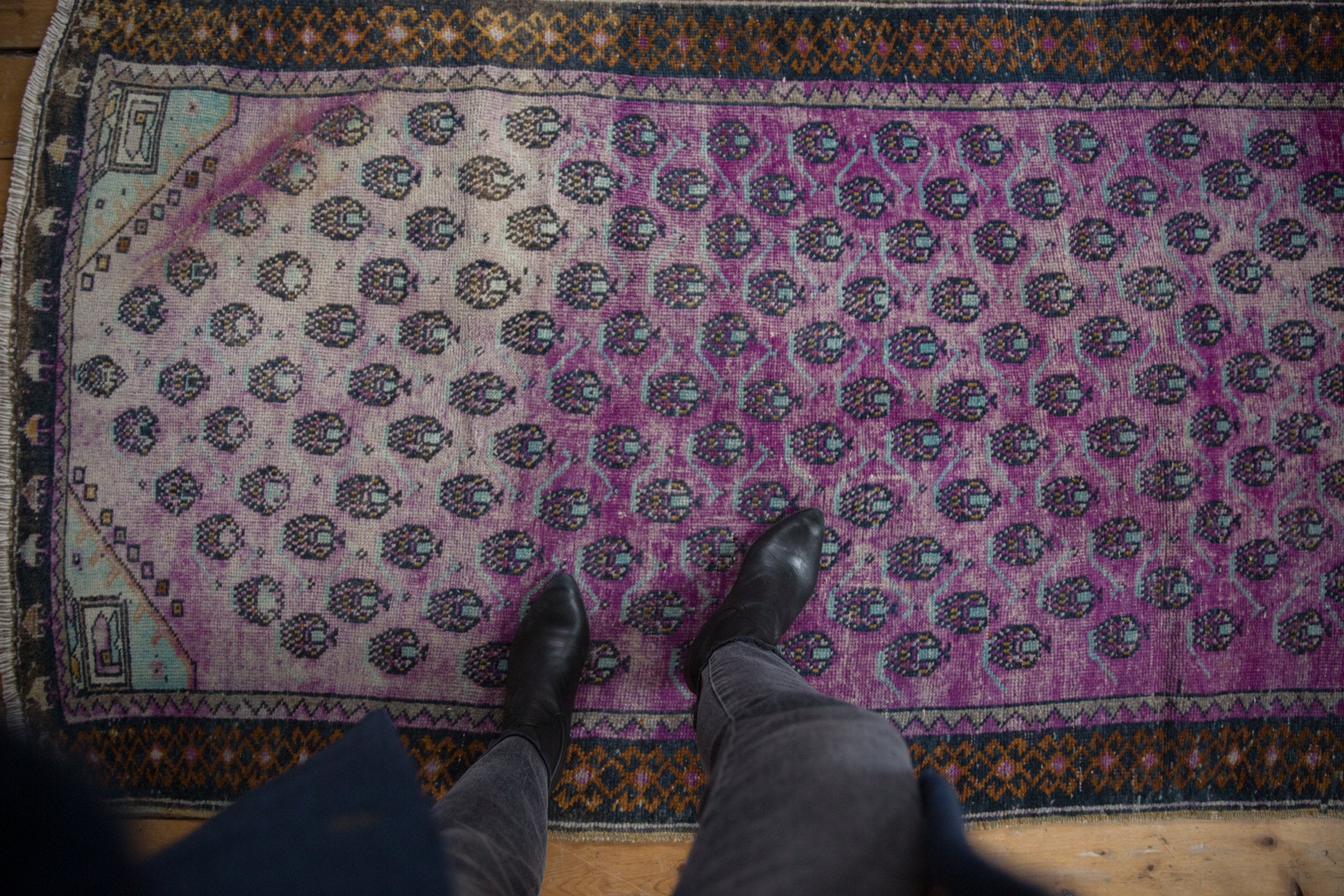 3.5x10 Vintage Distressed Oushak Rug Runner // ONH Item 8588 Image 1